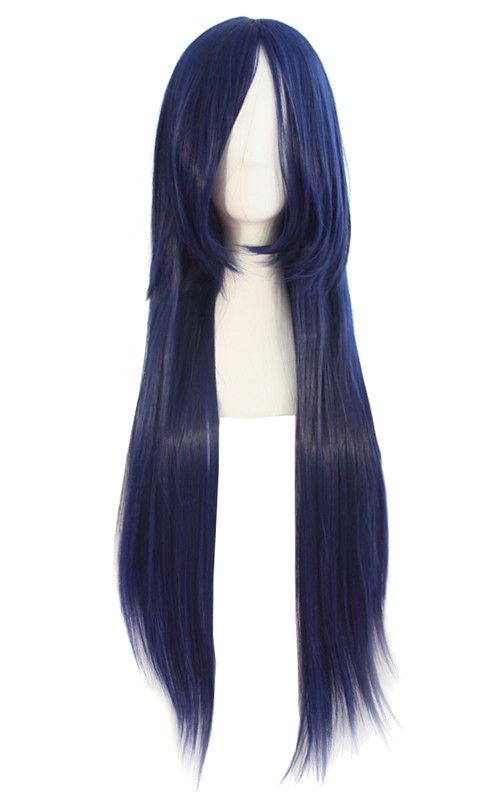 Remis en stock / Back in stock: Long dark blue straight Wig 80cm with wick cosplay  Prix: 24.90 #new #nouveau #japanattitude #wigs #perruques #wig #long #smooth #strands #dark #blue #hair #cosplay #bleu #straight #80cm #wick Oc Hairstyles, Black Cosplay Wig, Straighten Hair, Good Quality Wigs, Dark Blue Hair, Oc Character, Party Wig, Wig Party, Blue Wig