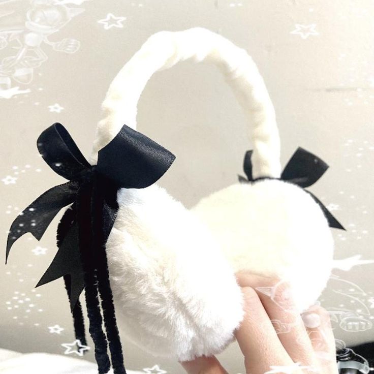 ☆ Ribbon Muffs ☆ white fluffy earmuffs,... - Depop White Earmuffs Outfit, Aesthetic Earmuffs, Cute Earmuffs, Ear Muffs, Sanrio Earmuffs, Cute Winter Earmuffs, Bow Earmuffs, Earmuffs Outfit, Coquette Earmuffs