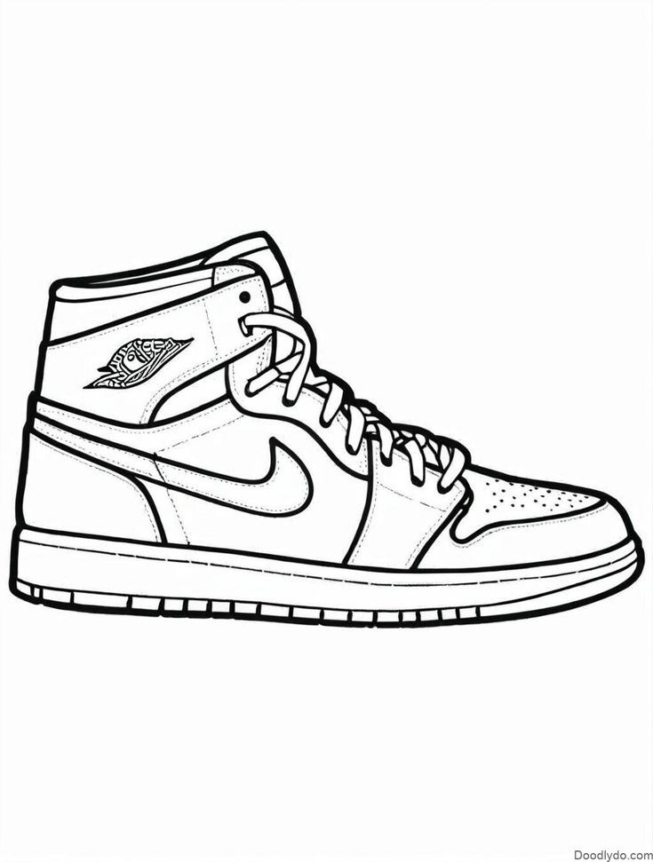 Jordans Coloring Pages Check more at https://doodlydo.com/jordans-coloring-pages/ Jordans Coloring Pages, Air Force 1 Coloring Page, Jordan 1 Coloring Page, Converse Coloring Page, Jordan 4 Coloring Pages, Drawing Of Jordans, Jordan Shoe Drawings, Nike Shoes Coloring Pages, Shoe Paper Craft