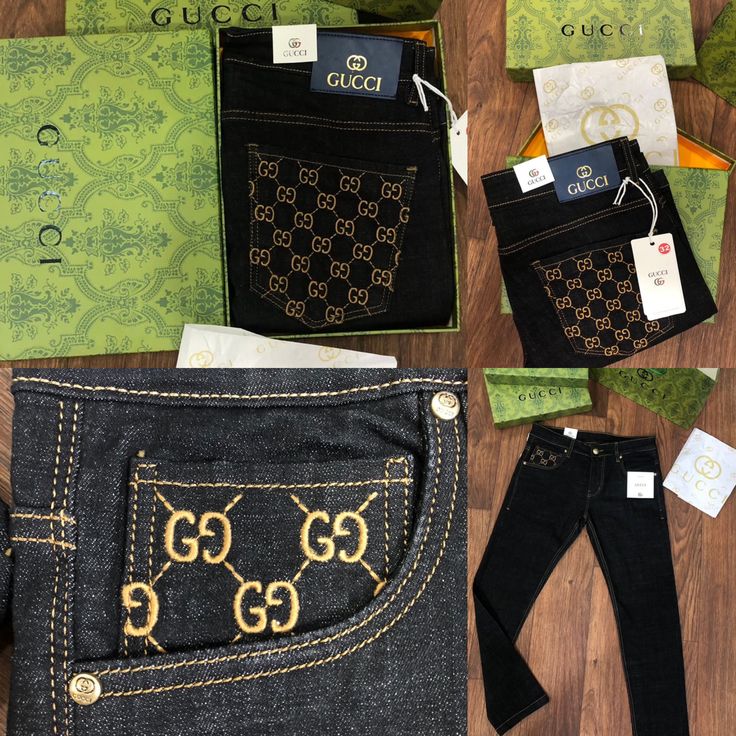 Gucci Jeans Mens, Jodhpuri Suit, Gucci Jeans, Pocket Embroidery, Jeans Collection, Denim Pocket, 12 Gauge, Denim Jeans Men, Jeans Kids