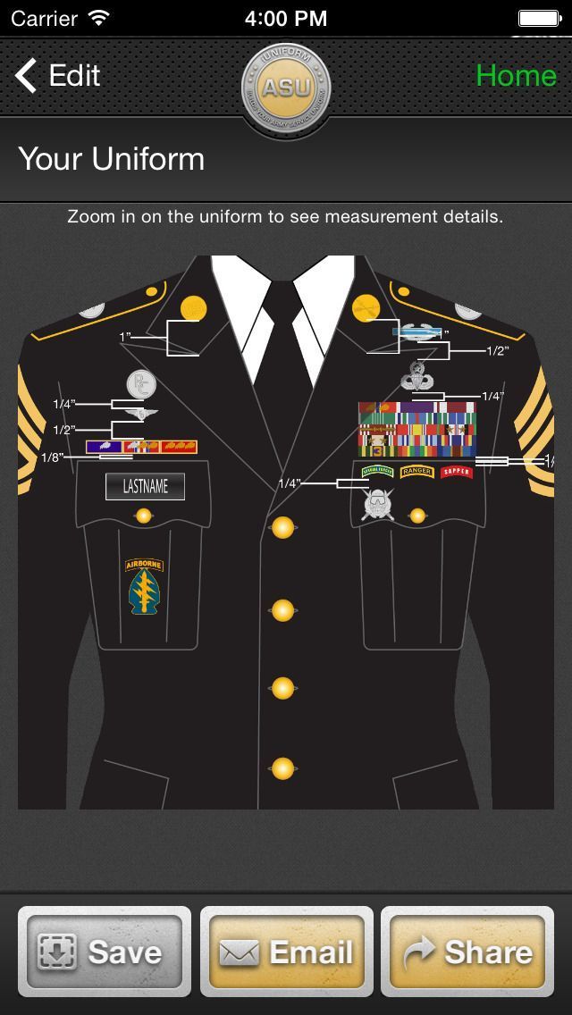 the uniform app on an iphone shows you can see what's in it and how to