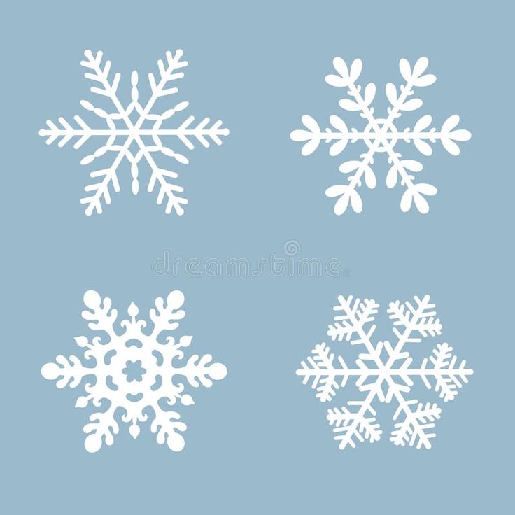 four snowflakes on a blue background royalty illustration