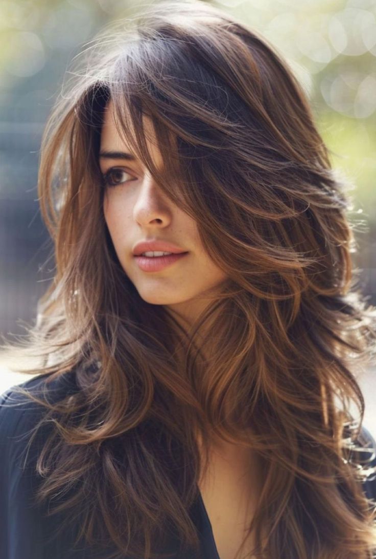 Long Thick Layered Haircuts, Low Maintenance Long Layered Haircut, Haircuts For Long Hair With Layers 2024, Multiple Layers Haircut, Long Hair With Lots Of Layers, Lots Of Layers Long Hair, Frosty Hair, Choppy Long Layered Haircuts, Hair Cuts 2020