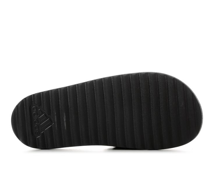 Synthetic band upper with fabric lining, Easy slip-on entry, Open round toe, Approx. 2 inch platform height, Cushioned foam footbed, Durable foam midsole and outsole, adidas® branding details | Women's Adidas Adilette Platform Sport Slides Sandals in Black/Black Size 11 Adidas Branding, Adidas Adilette, Slides Women, Slides Sandals, Shoe Carnival, Slide Sandals, Adidas Women, Casual Looks, Womens Sandals