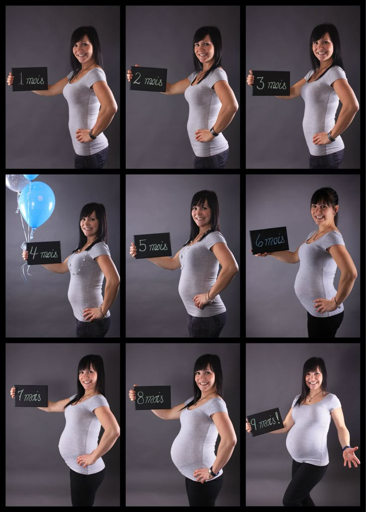 a series of photos showing the stages of a pregnant woman