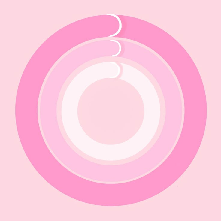 a pink and white circular object with the moon in the center on a light pink background