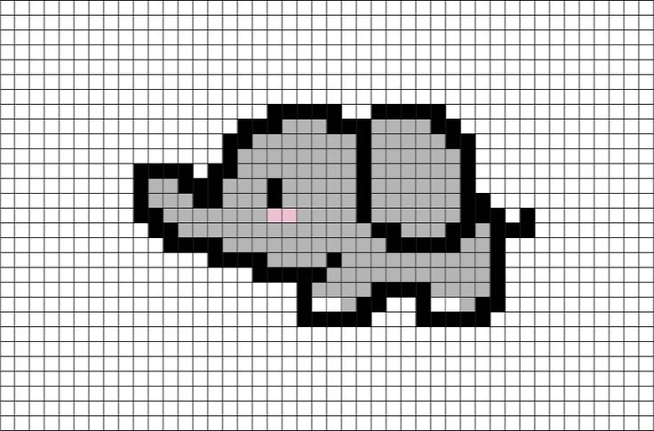 an elephant is shown in the middle of a cross stitch pattern