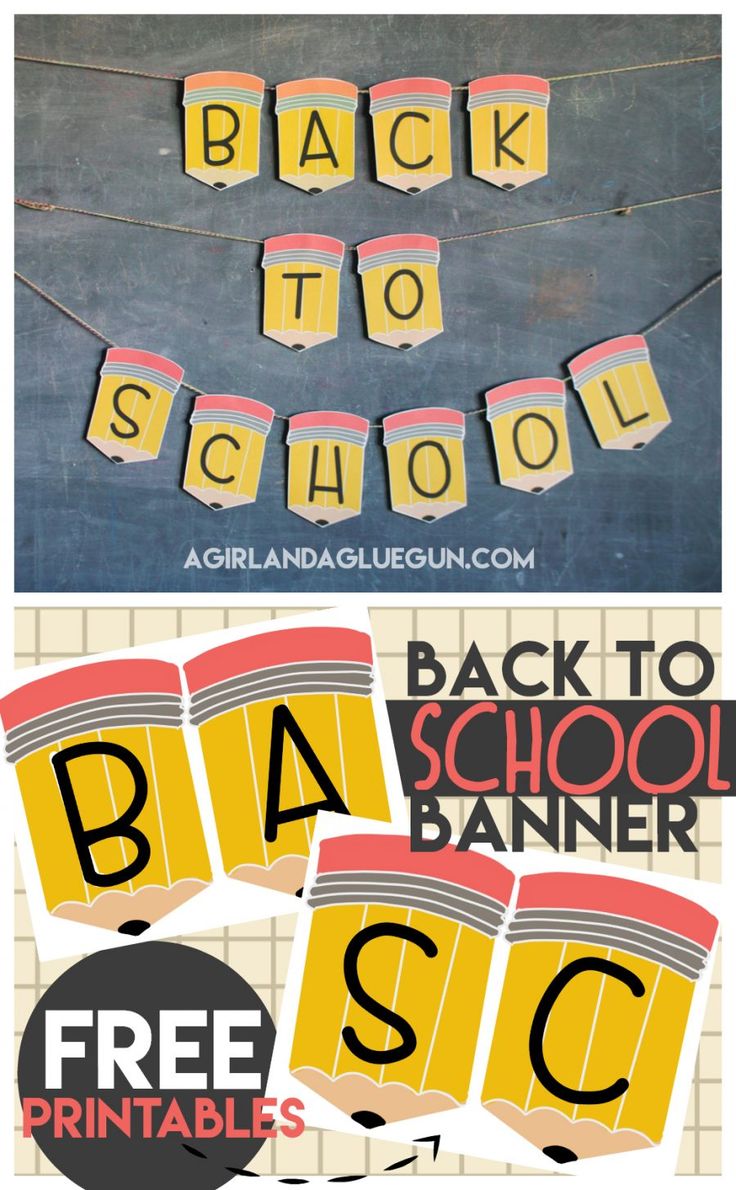 back to school banner with free printables and instructions for the word back to school