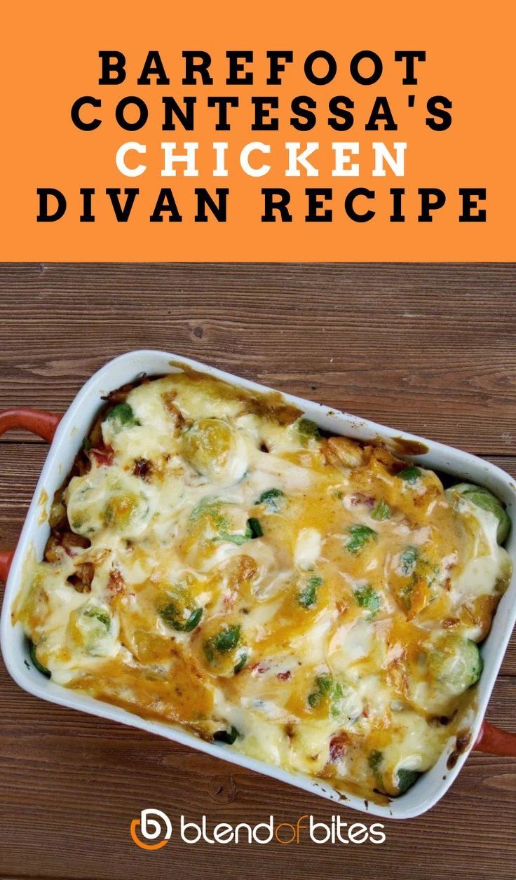 a casserole dish with broccoli and cheese in it on a wooden table