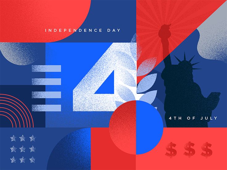 the fourth of july is an american independence day poster with red, white and blue colors