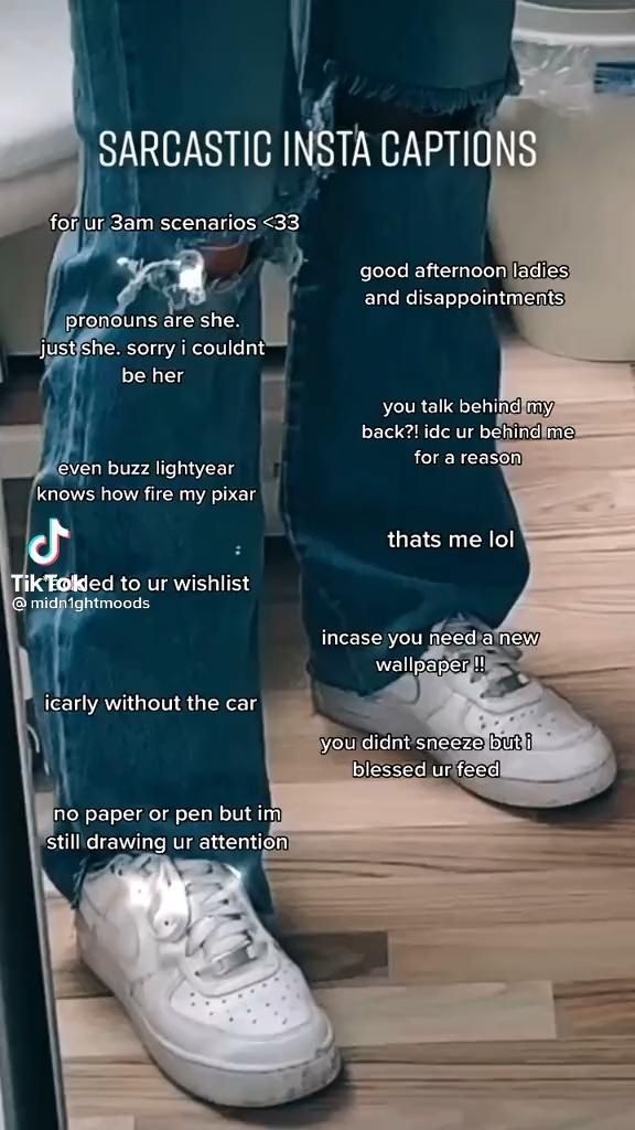 a person standing on top of a wooden floor next to a white chair with words written below it