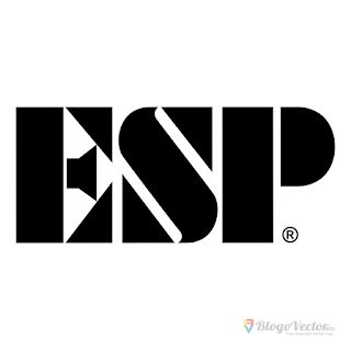 the esp logo is shown in black and white, as if it was designed by person