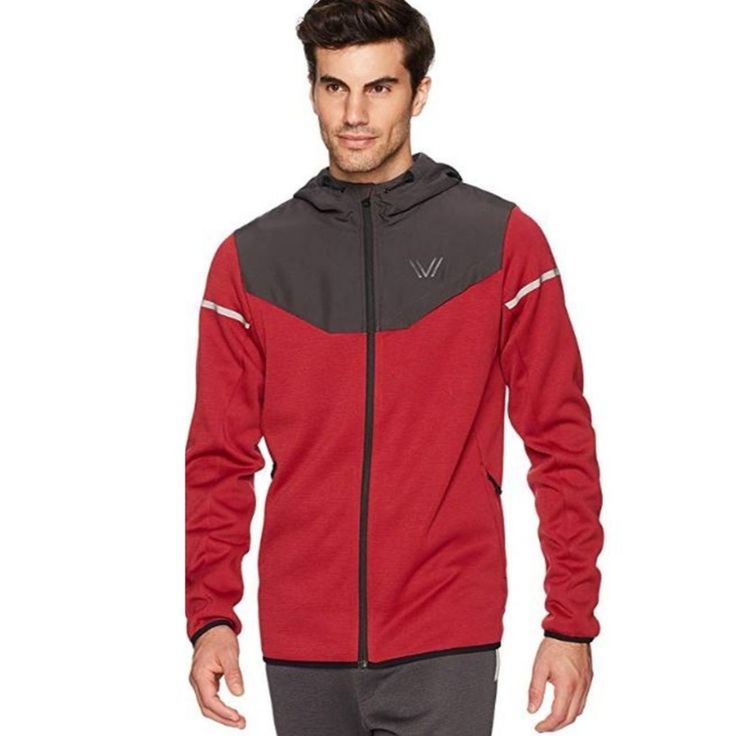 This Is A Very Cool Looking Full Zipper Hoodie From Peak Velocity. Condition: Brand New With Tags Color: Red Asphalt Size: Small Workout Jacket, Zipper Hoodie, Full Zip Hoodie, Colorful Hoodies, Puma Jacket, Repellent, Water Repellent, Zip Hoodie, How To Look Better