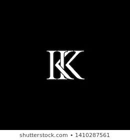 the letter k is made up of letters that are black and white, with one smaller letter