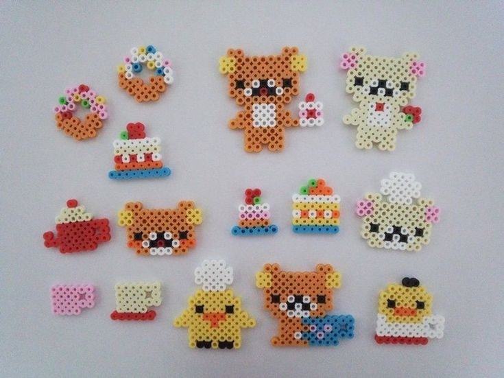 there are many different items made out of perler beads