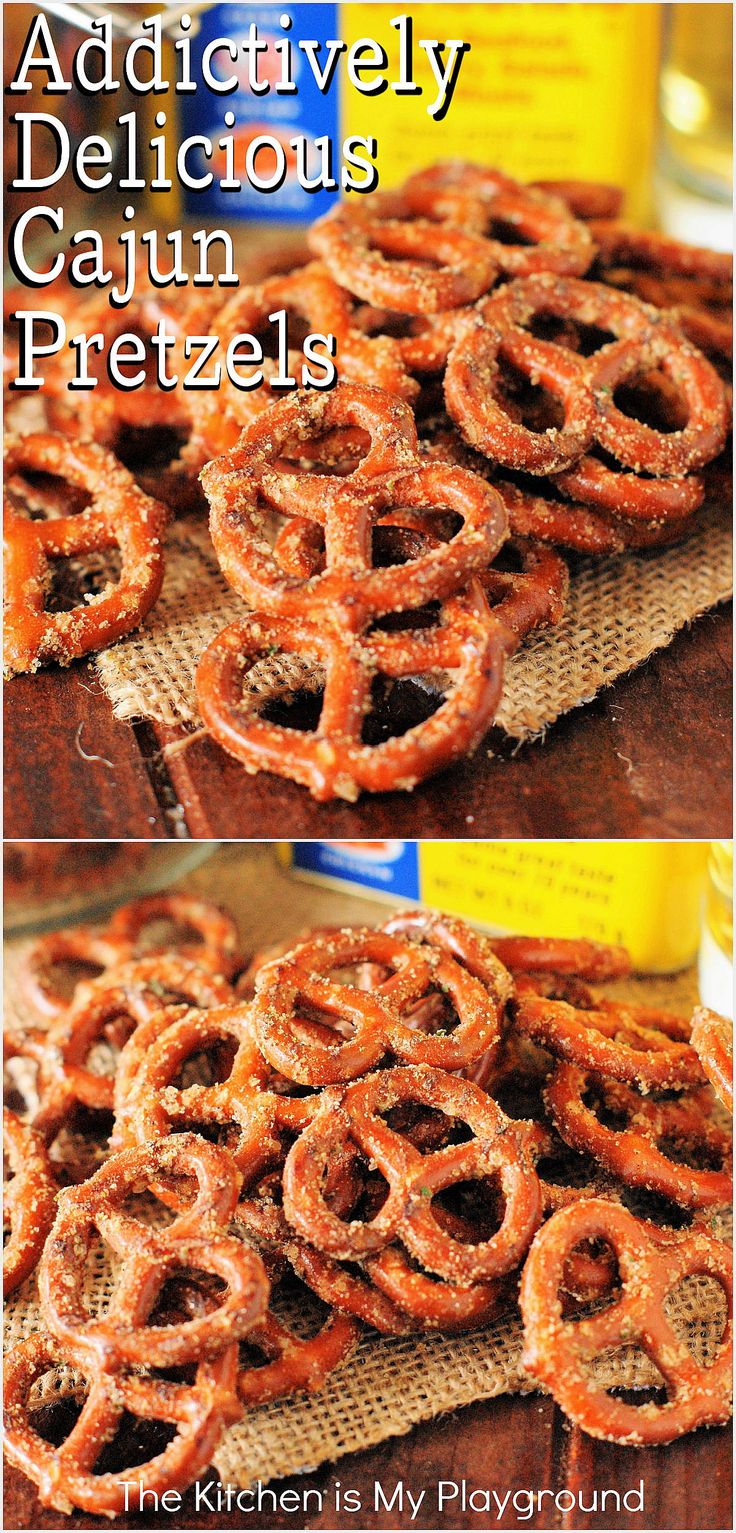 Pile of Cajun Pretzels Pretzel With Ranch Seasoning, Southern Snack Recipes, Cowboy Pretzels, How To Make Flavored Pretzels, Easy Ranch Pretzels, Old Bay Pretzels, Cajun Pretzels Recipes, Spicy Seasoned Pretzels, Orville Redenbacher Pretzels