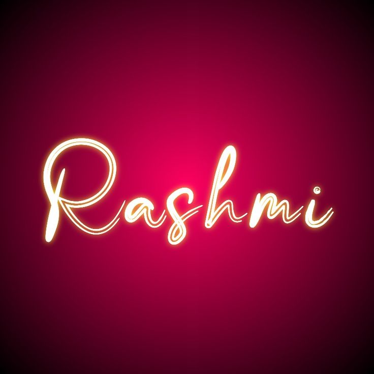 the word rashimi written in neon lights