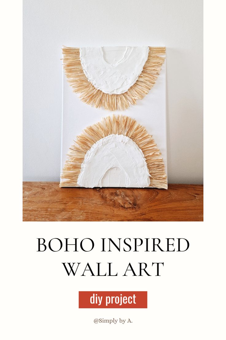 an art project with the title boho inspired wall art diy project