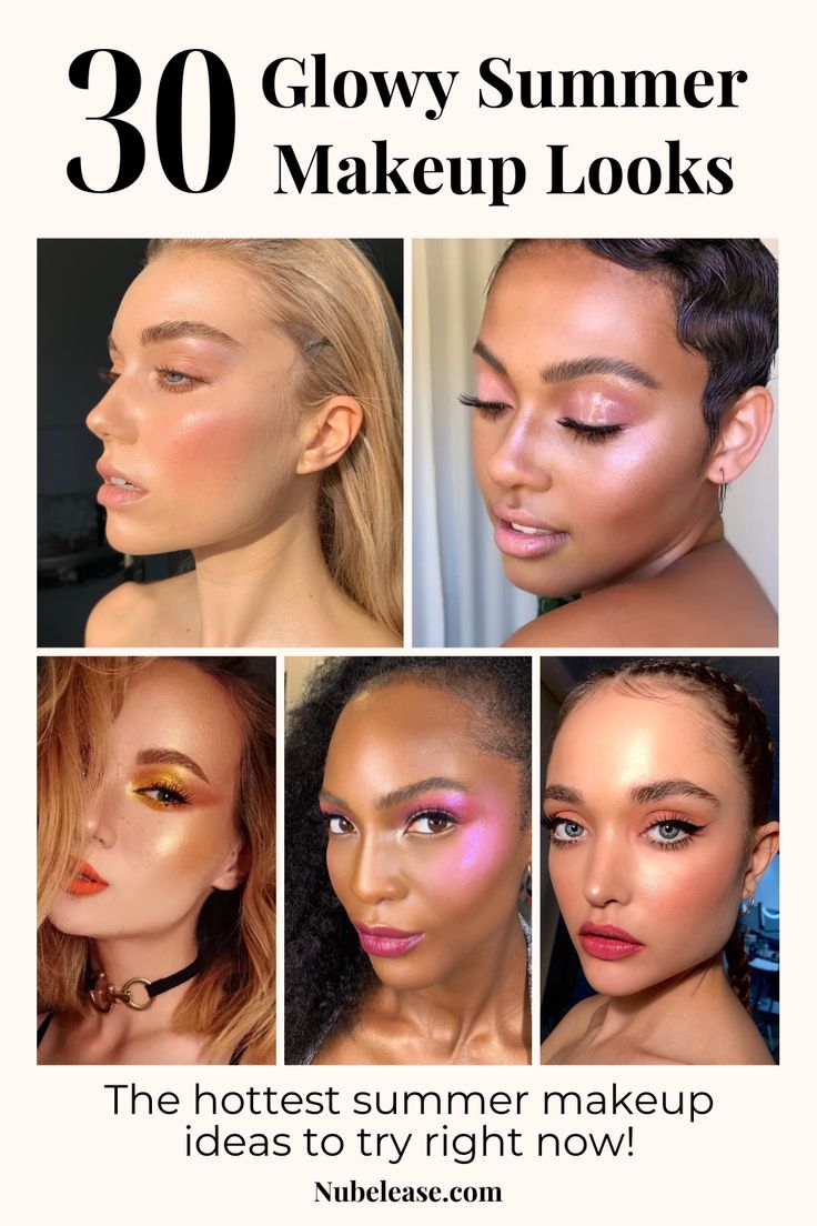 30 Amazingly Glowy Summer Makeup Looks - The hottest summer makeup ideas to try right now! Summer Eye Makeup Looks, Makeup Looks Colorful, Glowy Summer Makeup, Dewy Summer Makeup, Summer Makeup Ideas, Colorful Eyeshadow Palette, Summer Eye Makeup, Bright Lipstick, Summer Makeup Looks