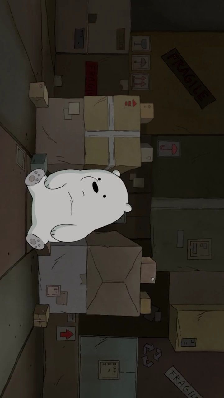 an animated image of a ghost with boxes in the background