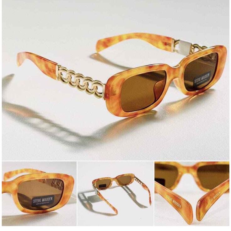 Steve Madden Sunglasses Nwt Steve Madden Sunglasses, Fake Diamond, Rhinestone Sunglasses, Vintage Chanel Handbags, Sunglasses Logo, Pink Sunglasses, Shield Sunglasses, Square Glasses, Orange Brown