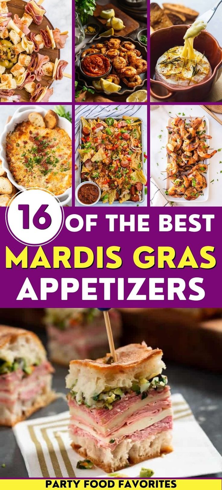 the best mardi gras appetizers are on display in this cover image