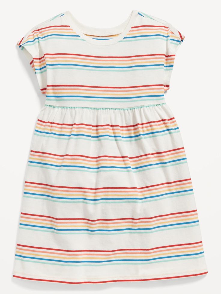 Dolman-Sleeve Fit & Flare Dress for Toddler Girls | Old Navy Toddler Girl Shorts, Printed Jersey Dress, Rainbow Outfit, Printed Jersey, Baby Shorts, Toddler Girl Dresses, Old Navy Dresses, Fit N Flare Dress, Toddler Dress