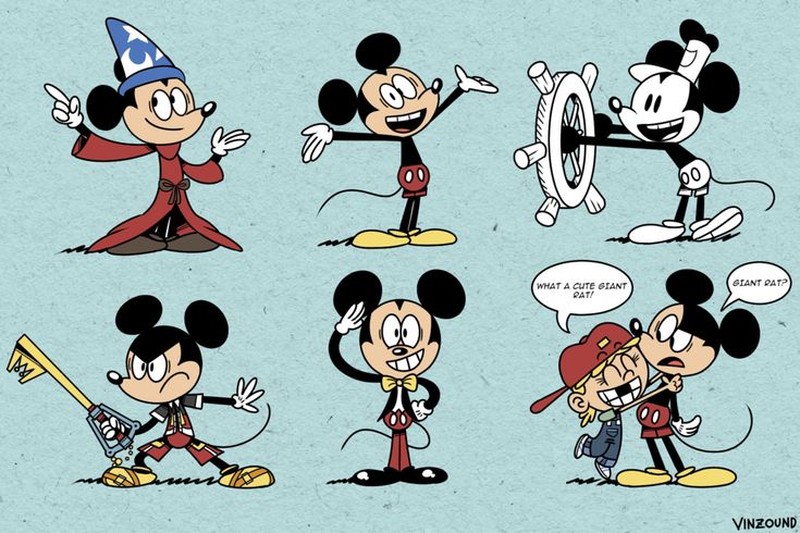 mickey mouse cartoon characters with different expressions