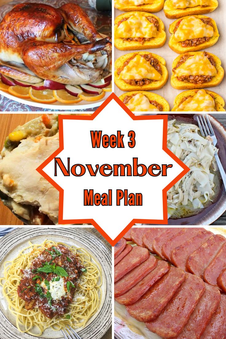 the week 3 meal plan includes meat, pasta, and other foods to make it easier for