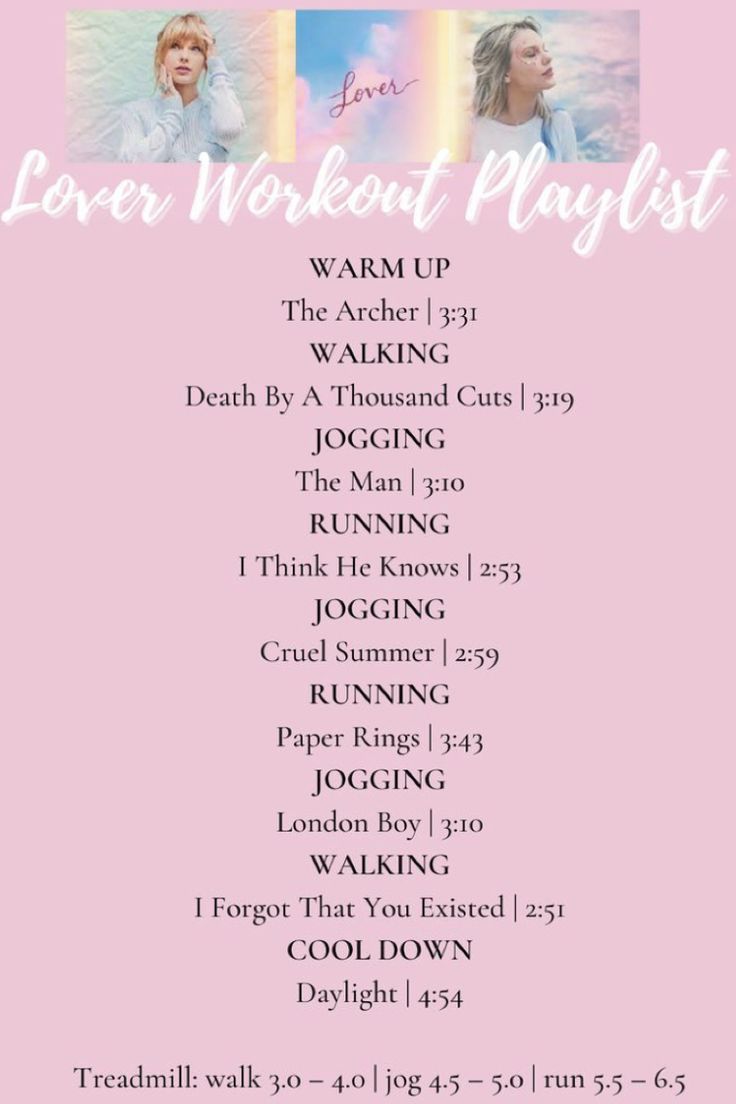 the poster for lover workout playlist