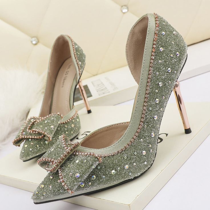 Light Green Shoes Heels, Heels Aesthetic Green, Sage Green Shoes Heels, Sage Green Wedding Heels, Sage Green Quinceanera Shoes, Princess Tiana Heels, Cute Green Heels, Sage Wedding Shoes, Sage Green Heels Wedding Shoes