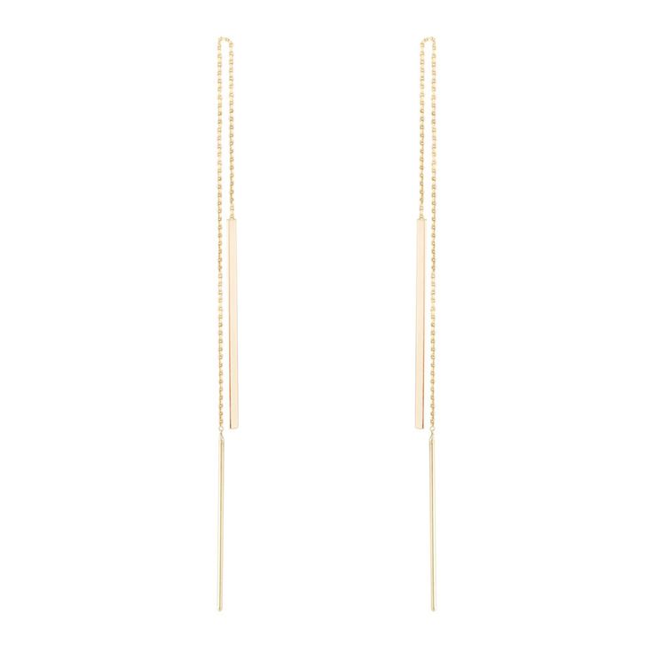 Bar Threader Earrings – Envero Jewelry Gold Threader Earrings, Threader Earrings Gold, Gold Starburst, Delicate Chain, Threader Earrings, Bar Earrings, Gold Bar, Gift Accessories, High Quality Jewelry