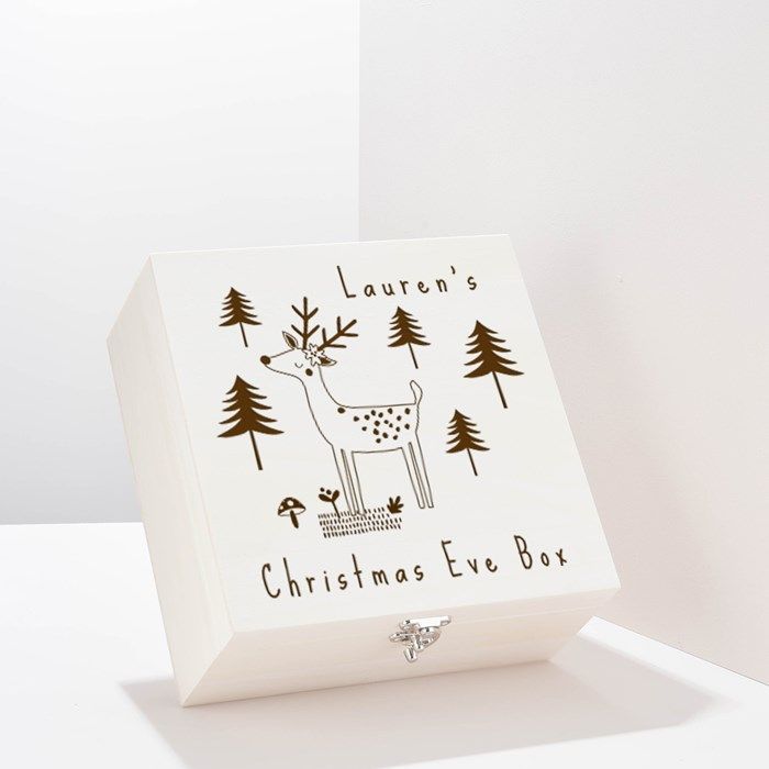 a christmas eve box with a deer on it