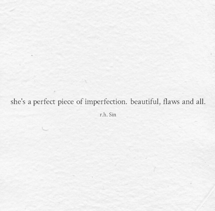 a piece of paper with the words she's a perfect piece of imperfectent beautiful, has and all