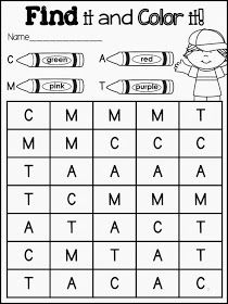 a worksheet with the words find and color