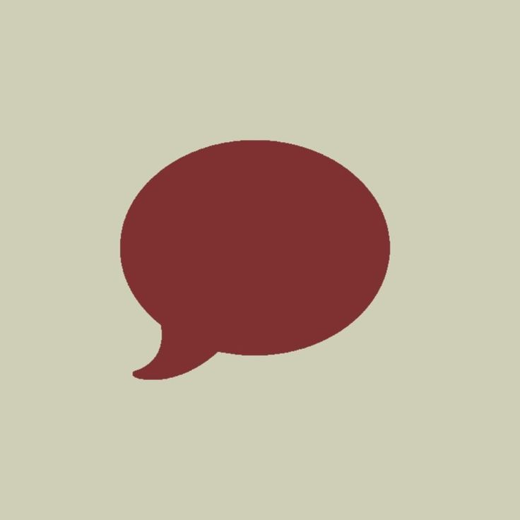 a red speech bubble on a gray background