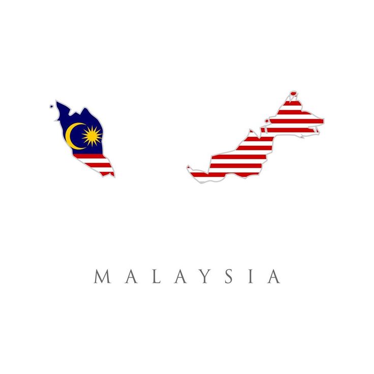 malaysia and malaysia map with flag colors