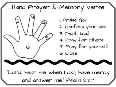 hand prayer and memory verse for kids