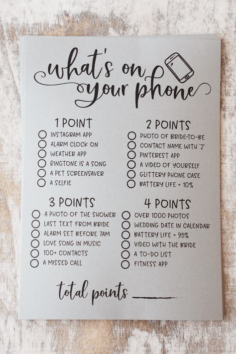 what's on your phone? printable wedding checklist for the bride and groom