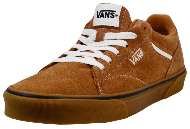 PRICES MAY VARY. Vulcanized construction Original Waffle Outsole Padded Collar and Tongue Multi-Paneled Upper Progressive Vulcanized Sidewall featuring Knurled Heel and Toe Bumpers Cheap Vans Skateboarding Sneakers, Brown Vans Sneakers For Outdoor, Vans Suede Skate Shoes, Sporty Brown Vans Skate Shoes, Red Vans Authentic, Trainer Sneakers, Mens Casual Dress Outfits, Mens Vans, Mens Casual Dress