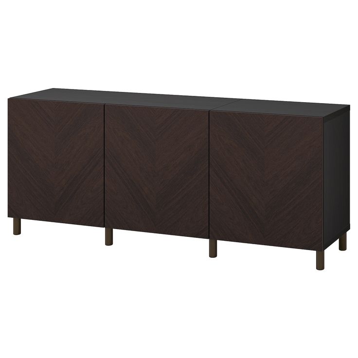 the sideboard is made from wood and has two doors