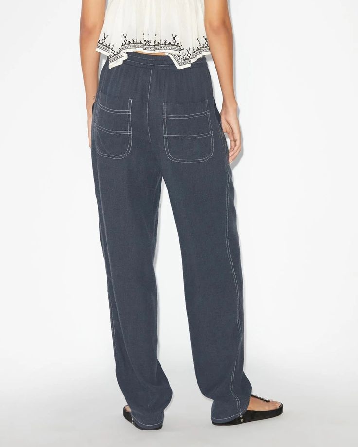 Viamao Pants Woman black | ISABEL MARANT Official online store Flat Shoes Men, Pants Woman, Black Order, Knitwear Dress, Silk Pants, Skirt Top, Skirt Pants, Isabel Marant, Short Pants