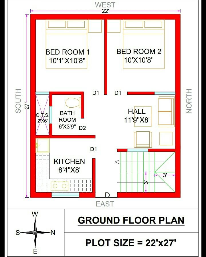 the floor plan for a house with two rooms