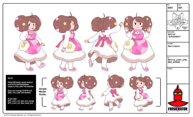 an animation character sheet with different poses and expressions for each character in the video game