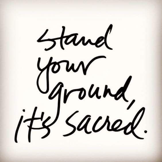 the words stand your ground it's sacred written in black ink on a white background