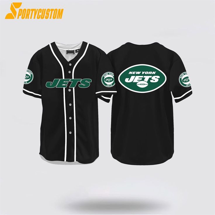 New York Jets Nfl Baseball Jersey For Hot Fans is a unique jersey designed for NFL and baseball fans. It is made of high-quality, breathable, and comfortable material. The design features a stylish collar that exudes a sporty look. The NFL logo and team name add a touch of professionalism. This product is suitable for [...] Sports Season Jersey With Team Logo And Baseball Collar, Sporty Jersey With Team Name And Baseball Collar, Sporty Baseball Jersey With Team Name, Sporty College Baseball Jersey With Sublimation Print, Sporty Sublimation Print Baseball Jersey For College, Sporty Baseball Jersey With Sublimation Print, Sporty Baseball Jersey With Graphic Print For Fans, Sporty Jersey With Letter Print And Baseball Collar, Jersey With Baseball Collar For Sports Events