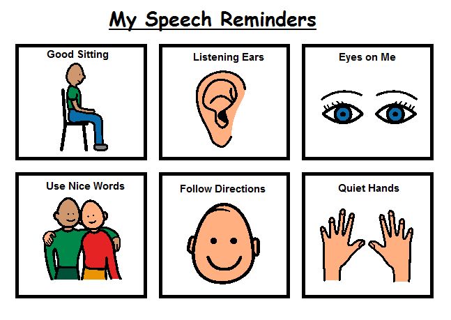 four different types of speech with the words'my speech reminders'in each