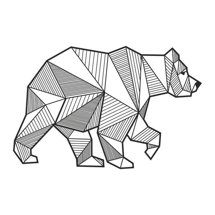 a bear made out of geometric shapes