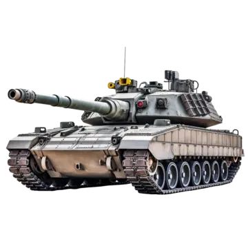 an army tank is shown on a white background with no image in the bottom right corner