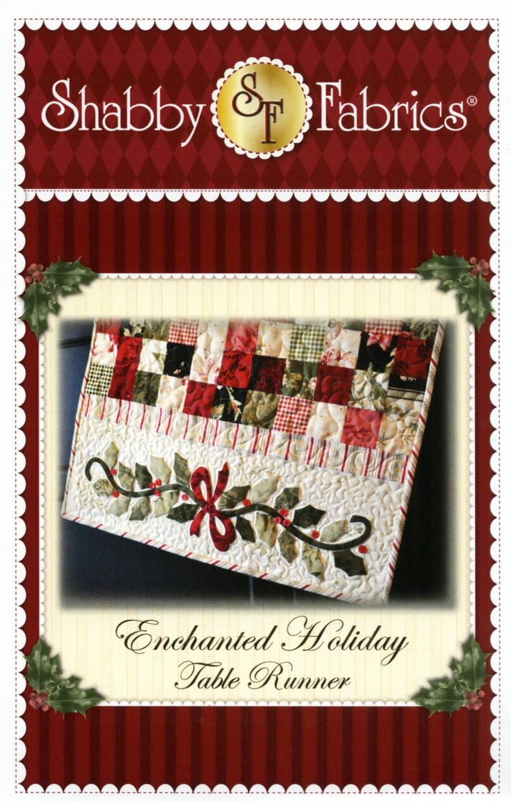 Enchanted Holiday Table Runner Table Runners Christmas, Elegant Table Runner, Quilted Table Runners Christmas, Runner Pattern, Christmas Quilt Patterns, Holiday Table Runner, Table Runner Pattern, Shabby Fabrics, Personalized Quilt